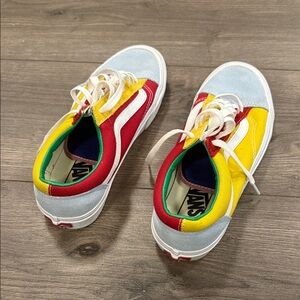 Vans Women’s Red, Yellow, and Blue Sneakers